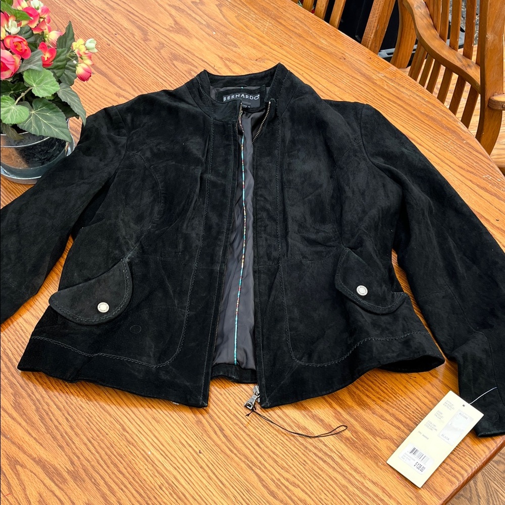 Bernardo Women's Black Suede Utility Jacket